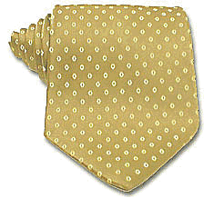 This a beautifully executed design on a gold background. This is the perfect tie to dress up a navy blazer. 100% Silk. Made in Australia.